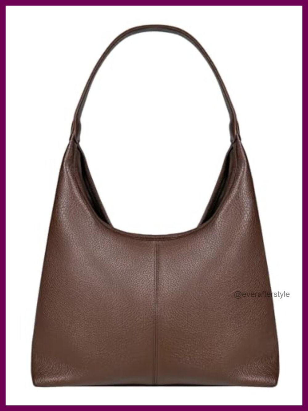 Vegan Leather Slouchy Hobo Shoulder Bag with Zip Pouch & Key Leash